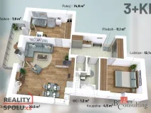 Pronájem bytu 3+kk, Jihlava - Hruškové Dvory, 79 m2