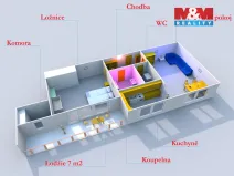 Pronájem bytu 2+kk, Pardubice - Polabiny, Grusova, 53 m2