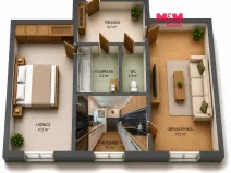 Prodej bytu 2+1, Ostrava, Krasnoarmejců, 55 m2