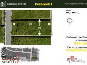 Prodej pozemku pro bydlení, Úherce, 844 m2