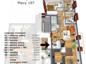 Prodej bytu 4+1, Plavy, 108 m2