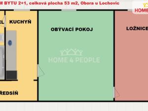 Pronájem bytu 2+1, Lochovice - Obora, 53 m2