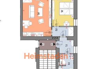 Pronájem bytu 2+kk, Ostrava - Kunčičky, Nadační, 47 m2