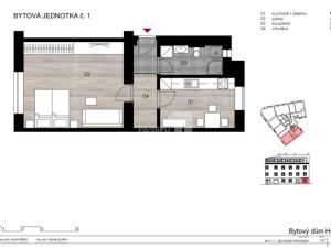 Prodej bytu 2+kk, Praha - Michle, Hanusova, 47 m2