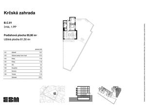 Prodej bytu 3+kk, Praha - Krč, Ke Krčské stráni, 86 m2