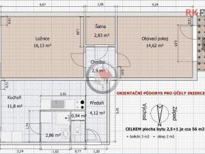 Pronájem bytu 2+1, Třebíč - Nové Dvory, Velkomeziříčská, 56 m2