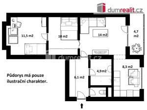 Prodej bytu 3+1, Vyšší Brod, Pohraniční stráže, 62 m2