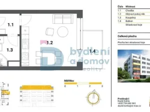 Pronájem bytu 1+kk, Uničov, Masarykovo nám., 35 m2