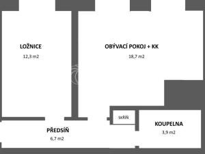 Pronájem bytu 2+kk, Praha - Letňany, 42 m2