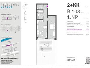 Prodej bytu 2+kk, Praha - Karlín, Za Karlínským přístavem, 54 m2