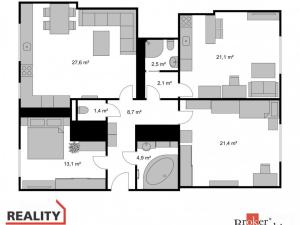 Prodej bytu 4+kk, Jablonec nad Nisou, Pražská, 105 m2