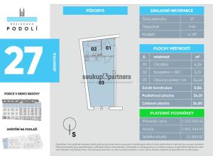 Prodej bytu 1+kk, Praha - Podolí, Sinkulova, 39 m2