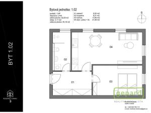 Prodej bytu 2+kk, Hořovice, 53 m2