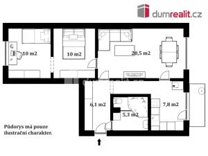 Prodej bytu 2+1, Kaplice, Na Vyhlídce, 63 m2