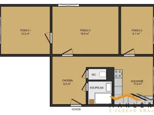 Pronájem bytu 3+1, Trutnov - Horní Staré Město, Pomněnková, 64 m2