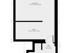 Pronájem bytu 1+kk, Praha - Karlín, Hybešova, 33 m2