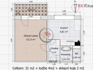 Pronájem bytu 1+1, Třebíč - Borovina, Spojenců, 31 m2