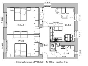 Prodej bytu 3+kk, Praha - Braník, Věkova, 80 m2