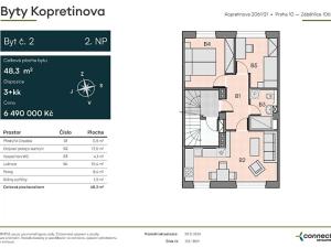 Prodej bytu 3+kk, Praha - Záběhlice, Kopretinová, 48 m2