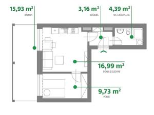 Prodej bytu 2+kk, Brno, Husovická, 35 m2