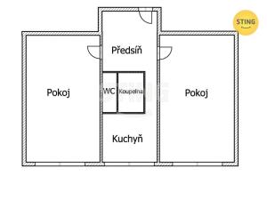 Pronájem bytu 2+1, Hodonín, Národní třída, 56 m2