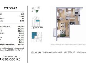 Prodej bytu 3+kk, Liberec - Liberec XII-Staré Pavlovice, Polní, 86 m2