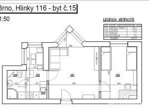 Pronájem bytu 2+1, Brno - Pisárky, Hlinky, 44 m2