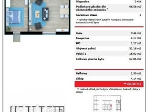 Prodej bytu 2+kk, Jesenice, Cedrová, 66 m2