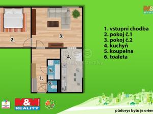 Pronájem bytu 2+1, Týniště nad Orlicí, Čs. armády, 50 m2