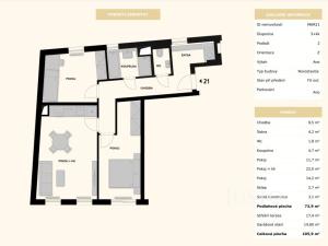 Prodej bytu 3+kk, Praha - Michle, Magistrů, 105 m2