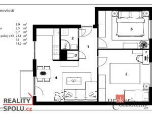 Pronájem bytu 3+kk, Pardubice - Bílé Předměstí, Na Drážce, 60 m2