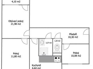 Pronájem bytu 3+1, Kladruby, Kostelní, 67 m2