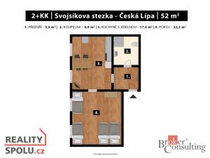 Prodej bytu 2+kk, Česká Lípa, Svojsíkova stezka, 52 m2