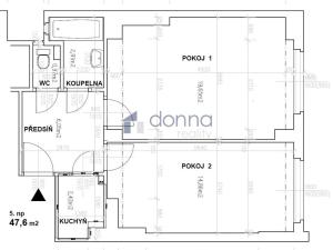 Pronájem bytu 2+kk, Praha - Karlín, Sokolovská, 48 m2