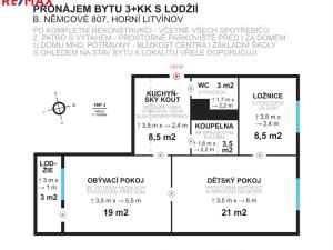 Pronájem bytu 3+kk, Litvínov - Horní Litvínov, B. Němcové, 63 m2