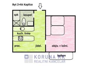 Prodej bytu 2+kk, Kaplice, Na Vyhlídce, 36 m2