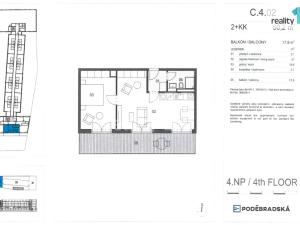 Prodej bytu 2+kk, Praha - Vysočany, Poděbradská, 50 m2