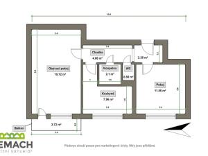 Pronájem bytu 2+1, Uherské Hradiště, Tř. Maršála Malinovského, 52 m2