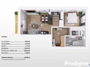 Prodej bytu 2+kk, Velké Meziříčí, Školní, 62 m2