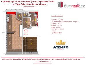 Prodej bytu 2+kk, Hluboká nad Vltavou, Třeboňská, 77 m2