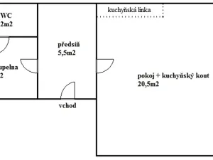 Pronájem bytu 1+kk, Praha - Břevnov, Bělohorská, 33 m2