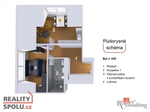 Prodej bytu 2+kk, Praha - Libeň, Heydukova, 49 m2