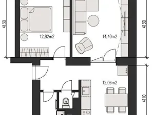 Pronájem bytu 2+1, Praha - Vokovice, Na dlouhém lánu, 51 m2