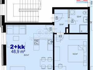 Pronájem bytu 2+kk, Praha - Čimice, Čimická, 49 m2