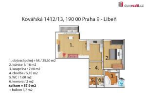 Prodej bytu 2+kk, Praha - Libeň, Kovářská, 64 m2