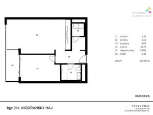 Prodej bytu 2+kk, Praha - Modřany, Boženy Jandlové, 56 m2