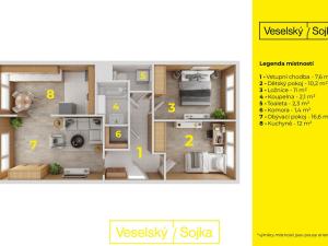 Prodej bytu 3+1, Kladno - Kročehlavy, Italská, 68 m2