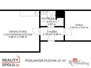 Pronájem bytu 2+kk, Brno - Líšeň, Synkova, 40 m2