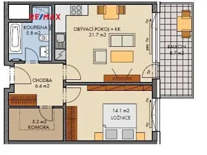 Pronájem bytu 2+kk, Praha - Dolní Měcholupy, 53 m2