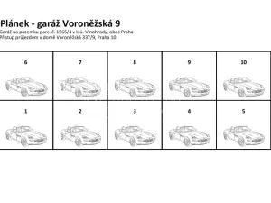 Pronájem garážového stání, Praha - Vinohrady, Voroněžská, 15 m2